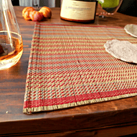 Madur Natural & Red Table Mat (Set of 6) Madur Natural & Red Table Mat (Set of 6)