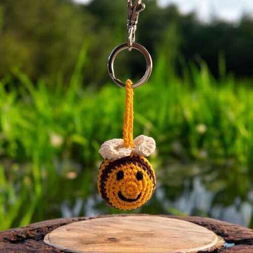 Crochet Bee Key Chain-Yellow